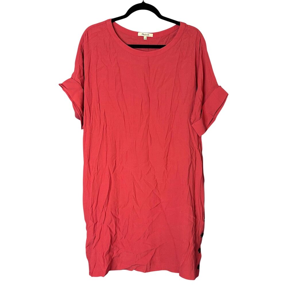 Madewell Women Journal Side-Button Dress Sz L Resort Beach Flowy Lagenlook Vacay